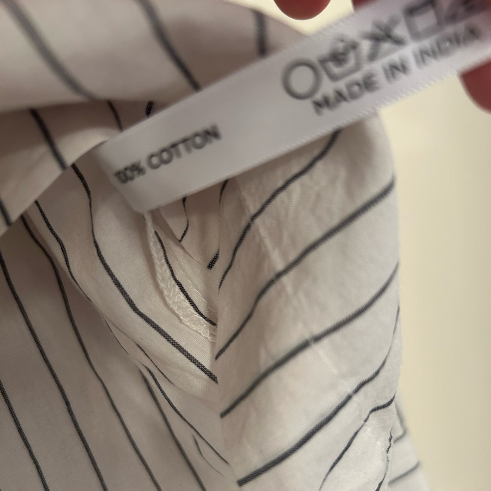 Tuckernuck Pacific Stripe Augustus Shirt Small Cropped Strip, 3/4 Sleeve - Picture 5 of 6